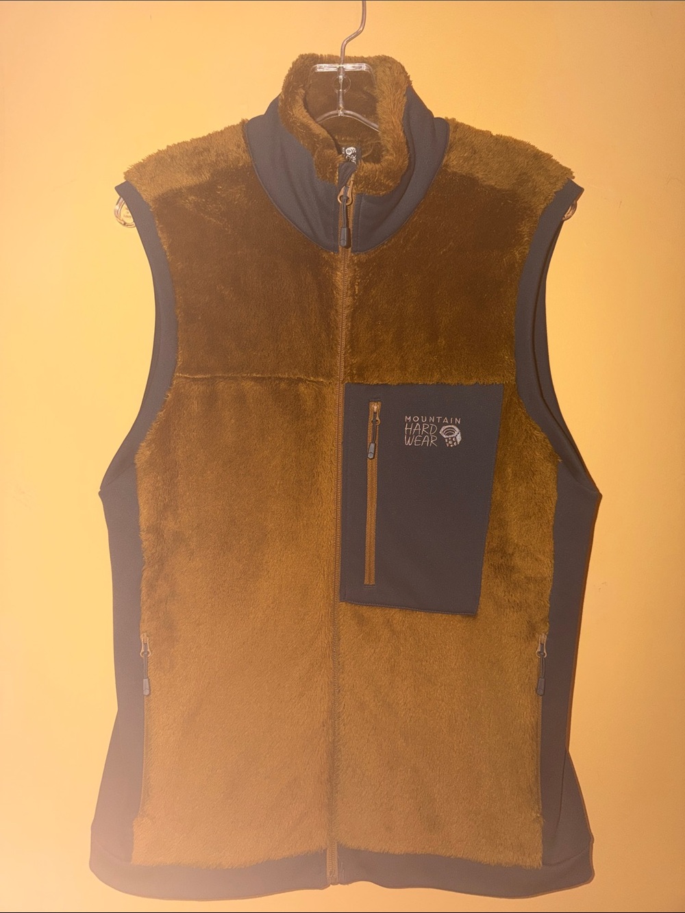 Mountain Hardwear Brown Fleece Vest with Dark Trim